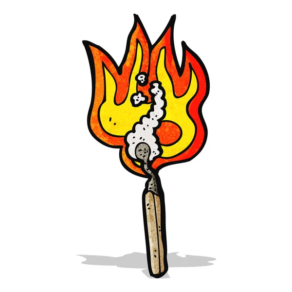 Cartoon brandende lucifer — Stockvector
