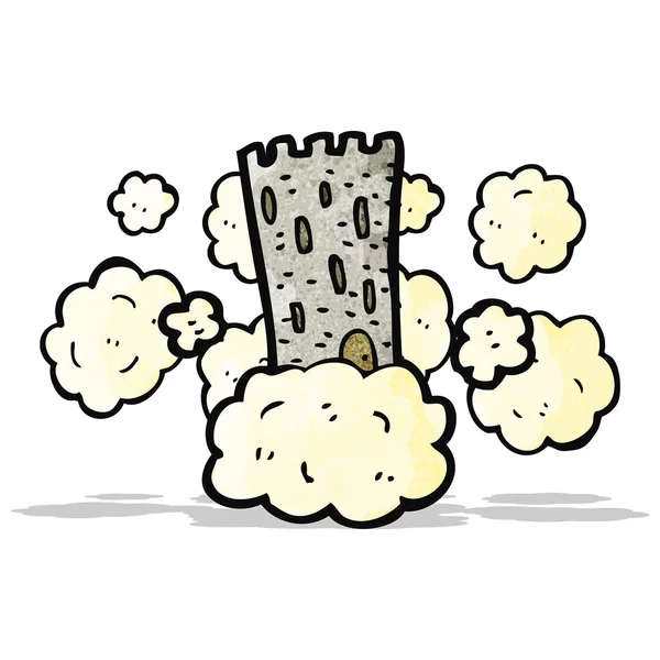 Dessin animé château flottant — Image vectorielle