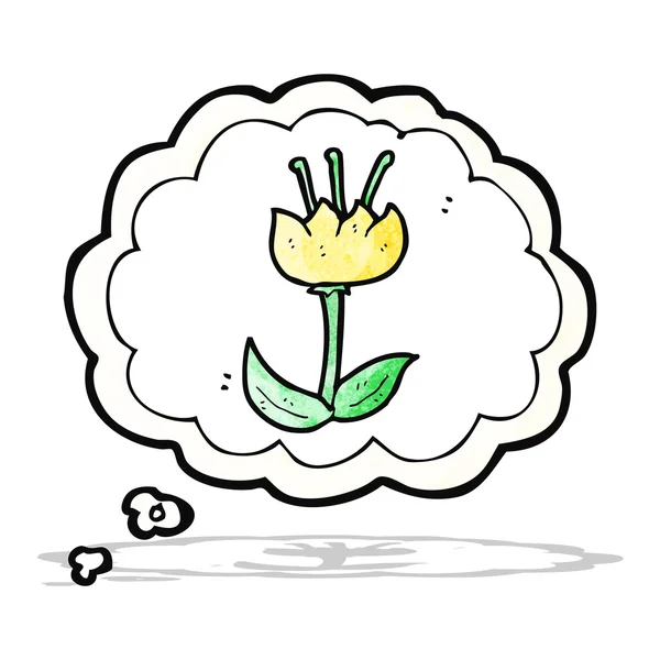 Tulip in thought bubble cartoon — Stock Vector