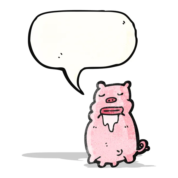 Dibujos animados de cerdo bruto — Archivo Imágenes Vectoriales