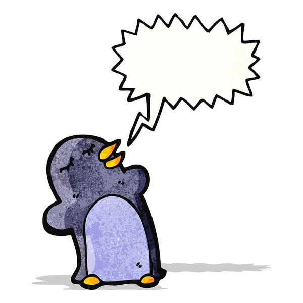 Zingen pinguïn stripfiguur — Stockvector