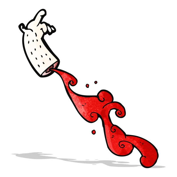 Bloed spuitende arm cartoon — Wektor stockowy