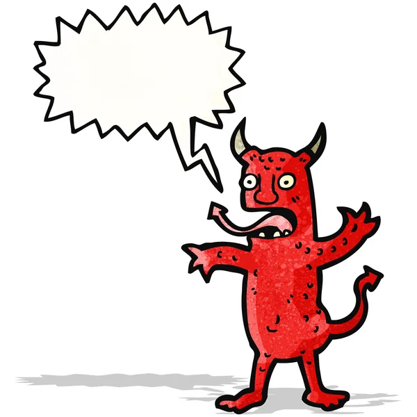 Diabo dos desenhos animados com bolha de fala — Vetor de Stock