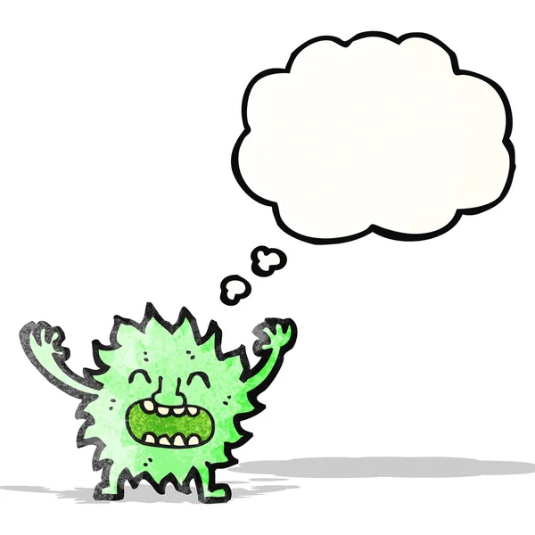 Cartoon furry green monster — Stock Vector