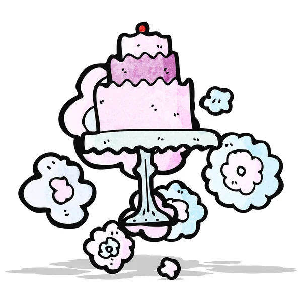 Cartoon kaka på cakestand — Stock vektor