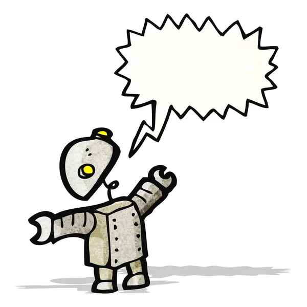 Robot de dibujos animados hablando — Vector de stock