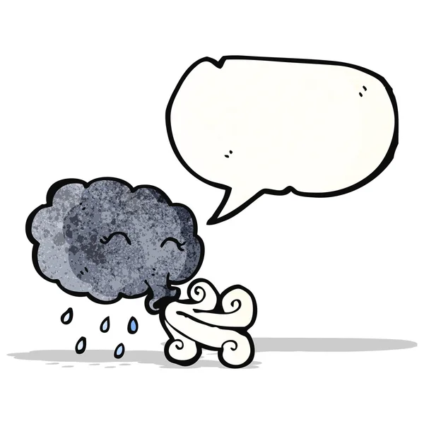 Cartoon cloud blowing wind — Stock Vector