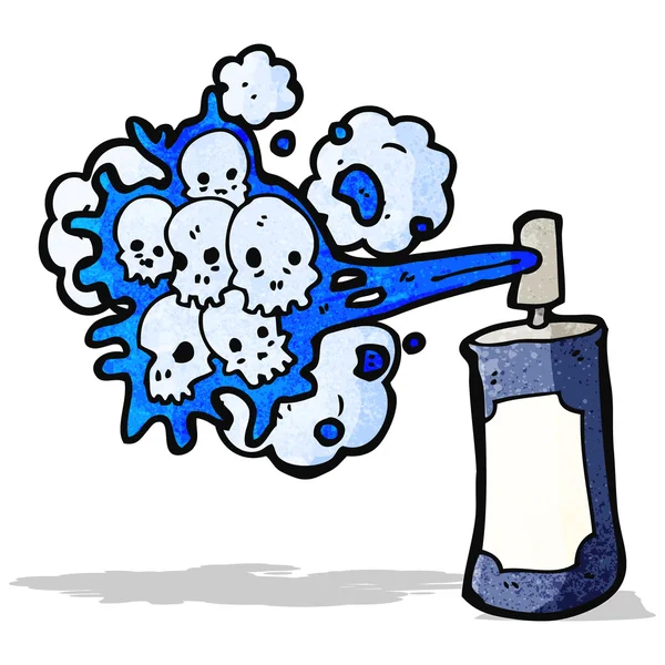 Cartoon graffiti skull spray can — Stock Vector