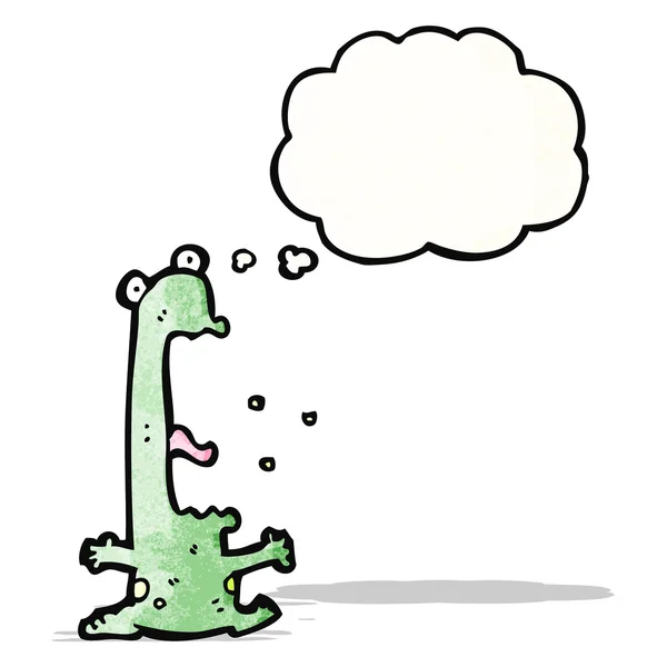 思考バブルを持つ漫画カエル — ストックベクタ