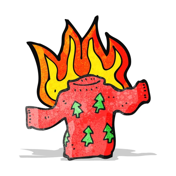 Noel jumper yanıyor cartoon — Stok Vektör