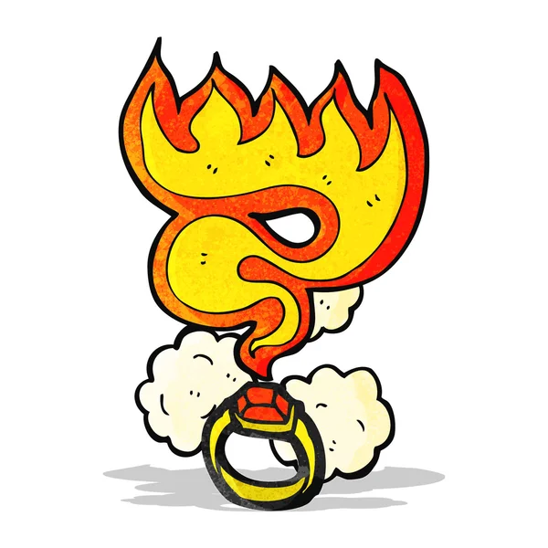 Flaming ring cartoon — Stockvector