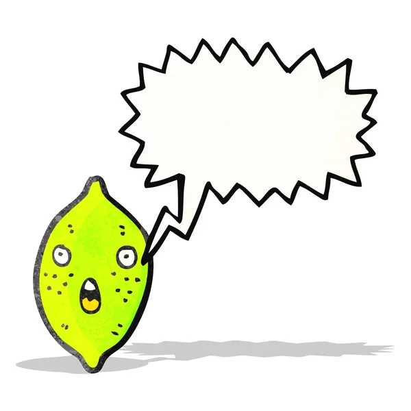 Cartoon lime with speech bubble — Stock Vector