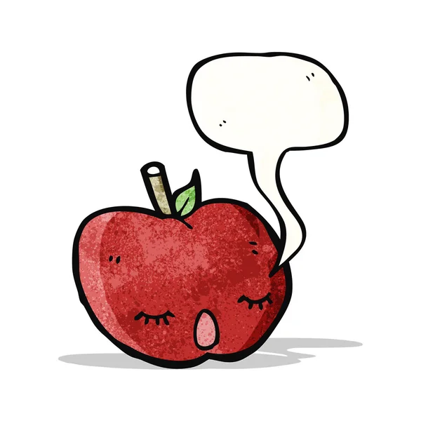 Bonito cantando maçã desenhos animados — Vetor de Stock