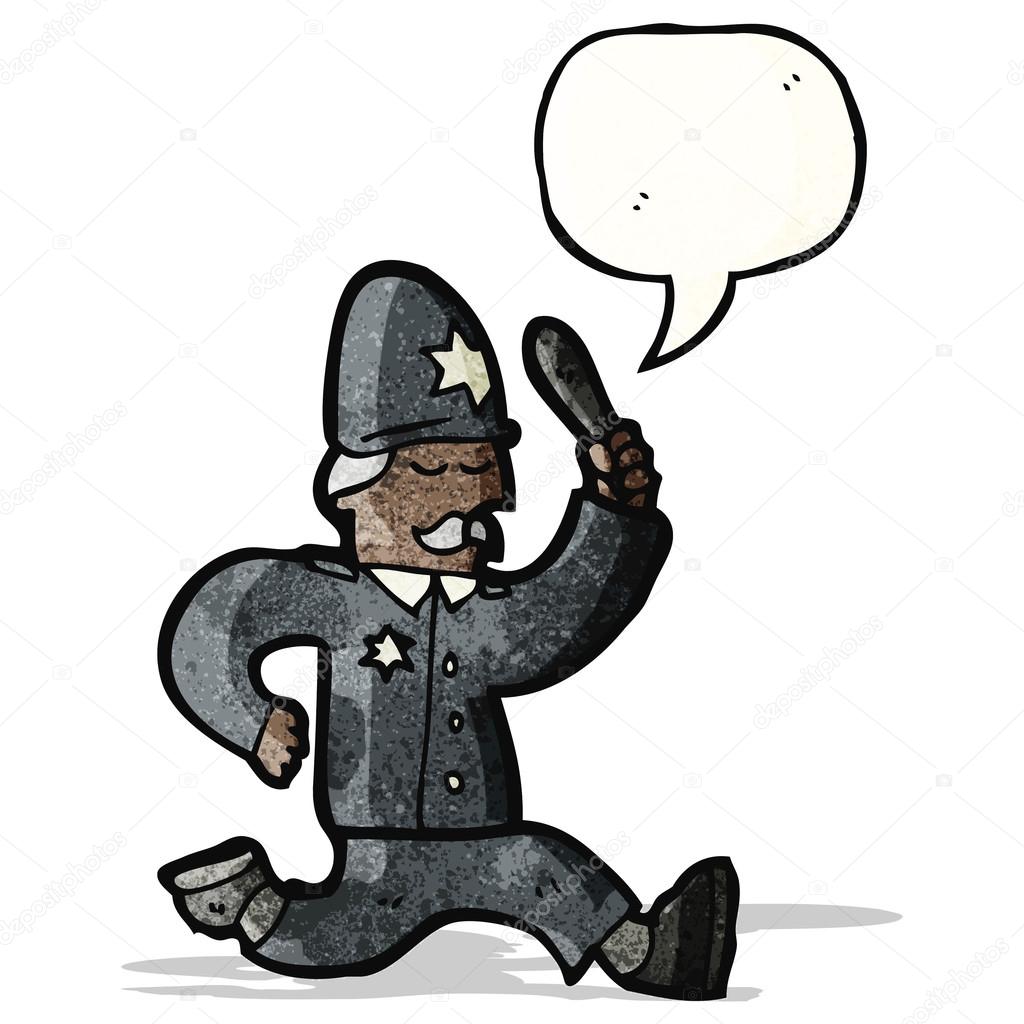 cartoon policeman speech bubble