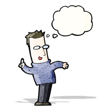 Harika bir fikri olan çizgi film adamı.