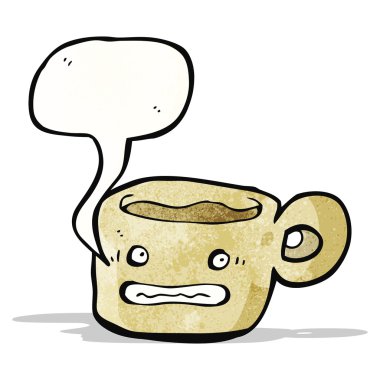 endişeli kahve kupa çizgi film