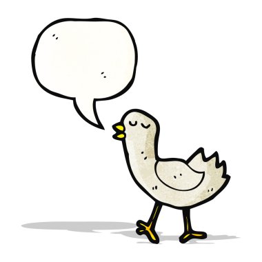 Konuşma baloncuklu çizgi film kuşu