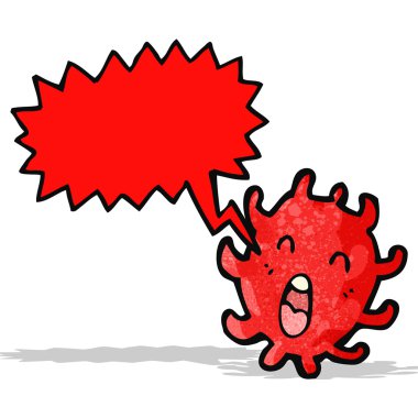 karikatür mikroskobik hücre ile konuşma balonu