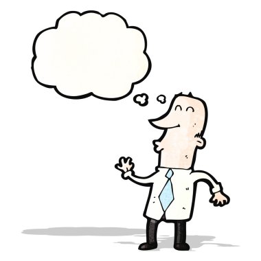 Fikri olan çizgi film adamı.