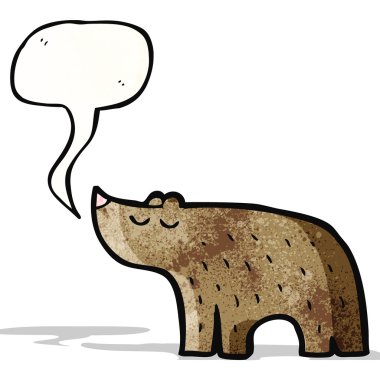 Konuşma baloncuklu çizgi film ayısı