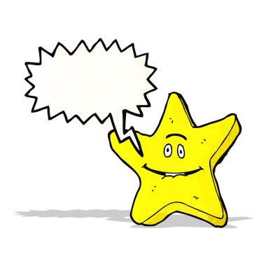 çizgi film yıldızı ile konuşma balonu