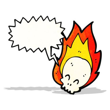 flaming çizgi film kafatası