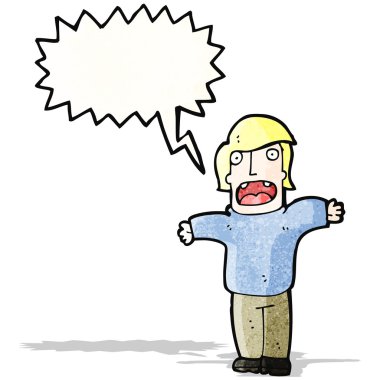 karikatür bağıran adam