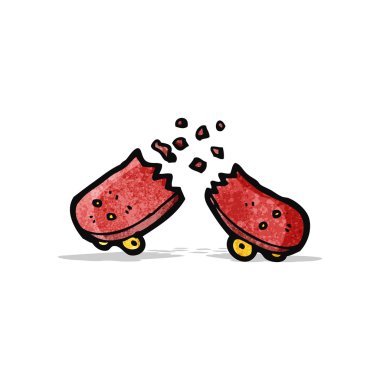 kırık kaykay karikatür