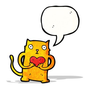 aşk kalp karikatür kedi