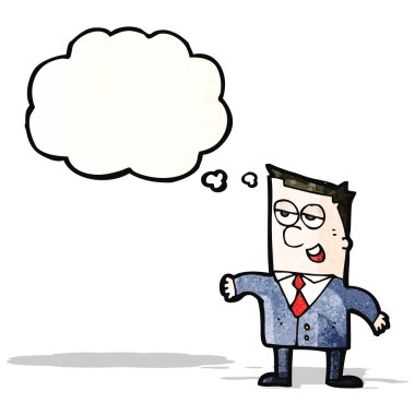 karikatür işadamı ile düşünce balonu