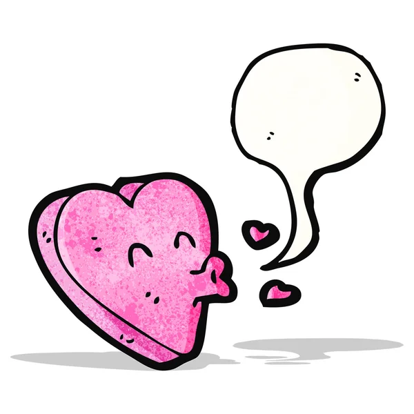 Desenho animado coração beijando —  Vetores de Stock