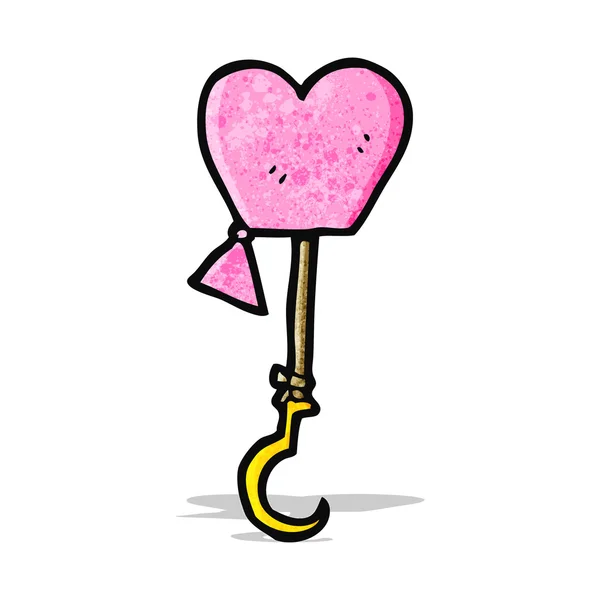 Amour crochet dessin animé — Image vectorielle