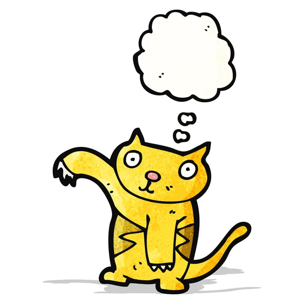 Kartun kucing dengan pikiran gelembung - Stok Vektor