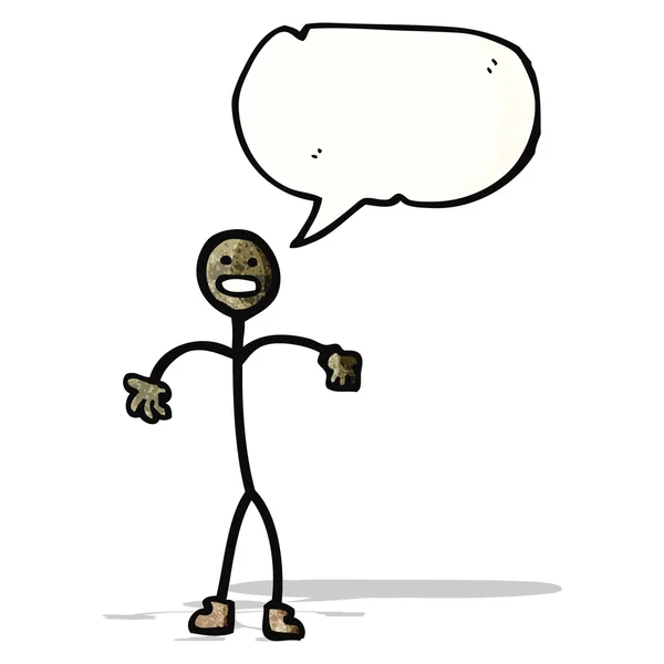 Karikatür sopa adam ile konuşma balonu — Stok Vektör