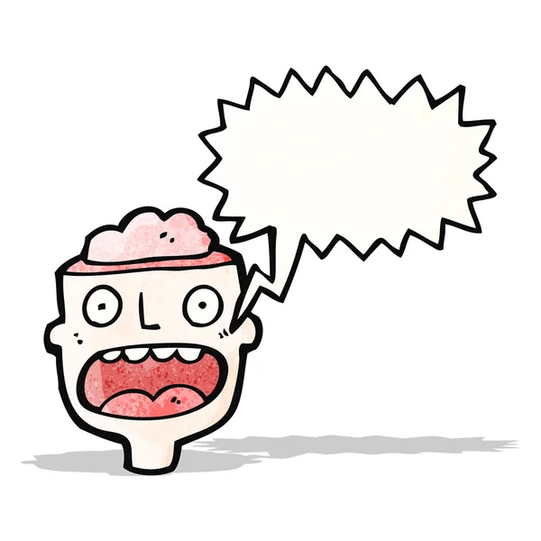 Cervello aperto testa cartone animato — Vettoriale Stock