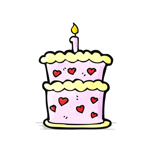 Pastel de cumpleaños de dibujos animados — Vector de stock