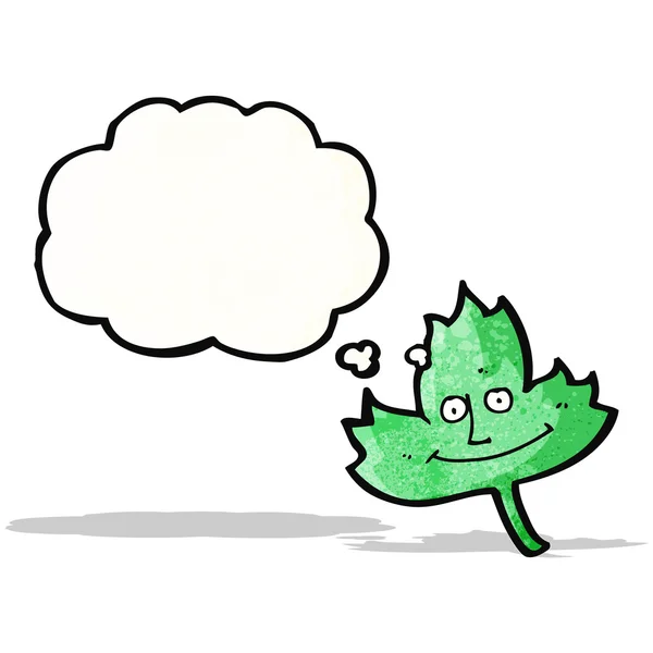 思考バブルと葉の漫画 — ストックベクタ