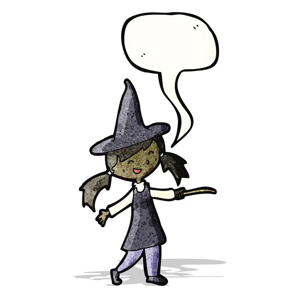 Cartoon Hexe Mädchen Zauberspruch — Stockvektor