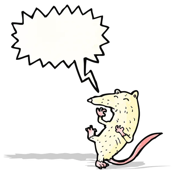 Cartoon weiße Maus mit Sprechblase — Stockvektor