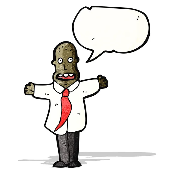 Karikatür kel office adam konuşuyor — Stok Vektör