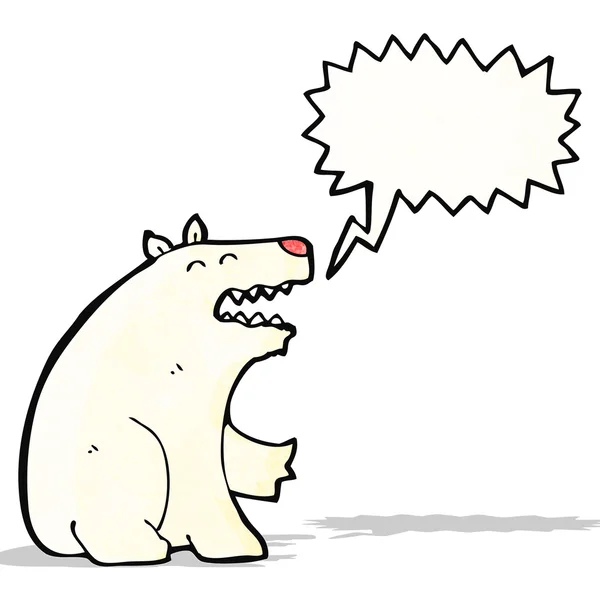 Cartoon polar bear with speech bubble — Stock Vector