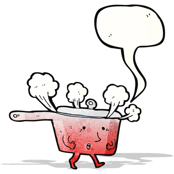 Caricatura de cacerola caliente roja — Vector de stock