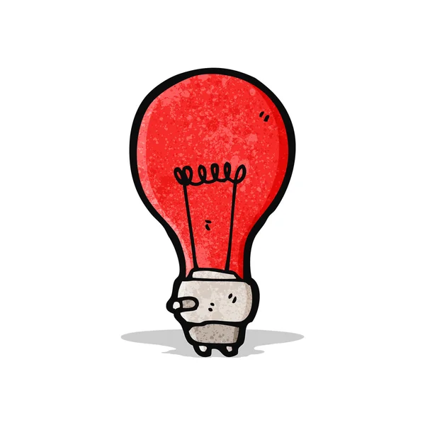 Red light bulb cartoon — Stock Vector