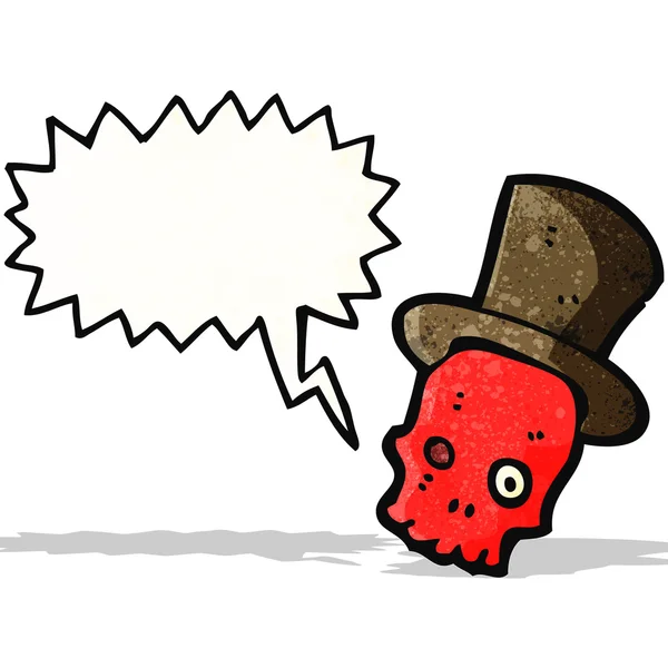 Cartoon talande skalle i hatt — Stock vektor