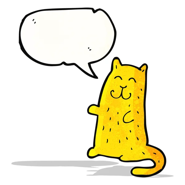 Divertido gato de dibujos animados con burbuja de habla — Vector de stock