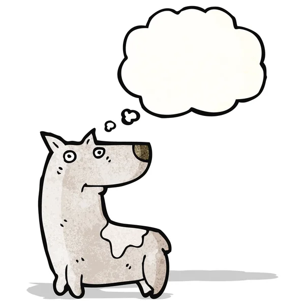 Cão dos desenhos animados com bolha pensamento — Vetor de Stock
