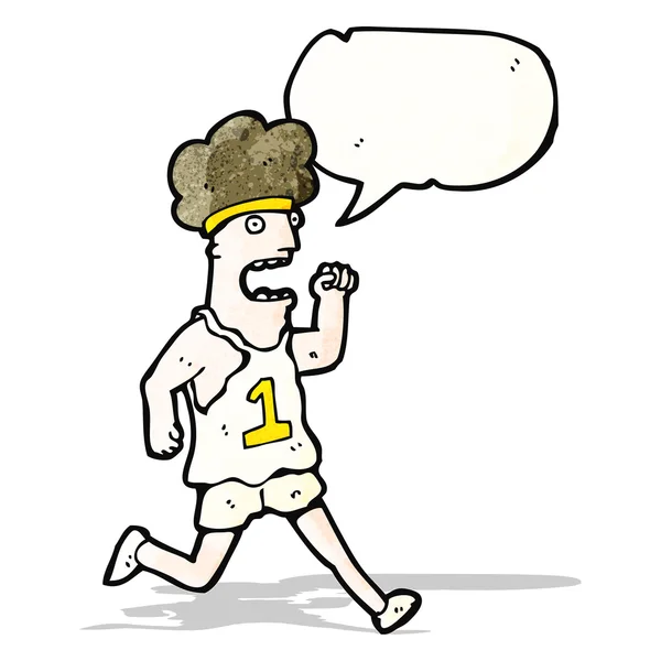 Cartoon tired marathon runner — Stock Vector