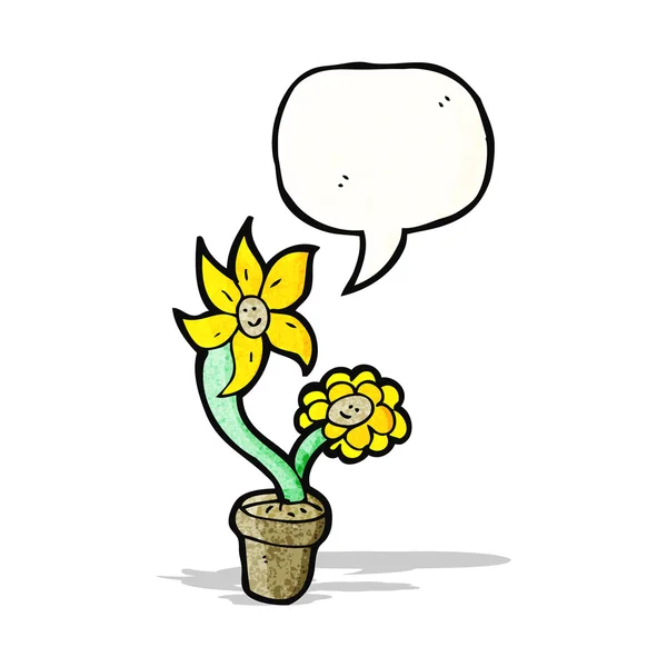 Cartoon flowers talking — Stock Vector