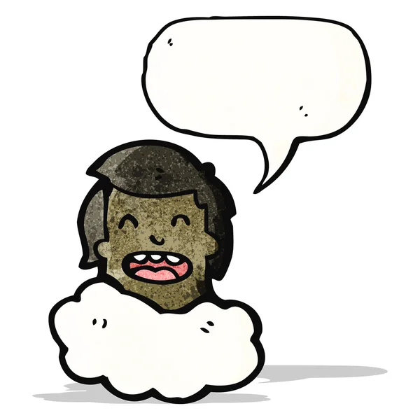 Κεφάλι στο σύννεφα άνδρα καρτούν — Διανυσματικό Αρχείο