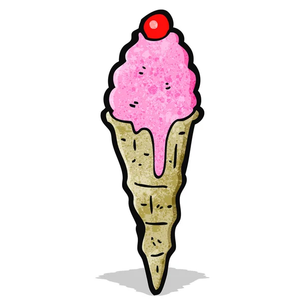 Cono de helado de dibujos animados — Vector de stock